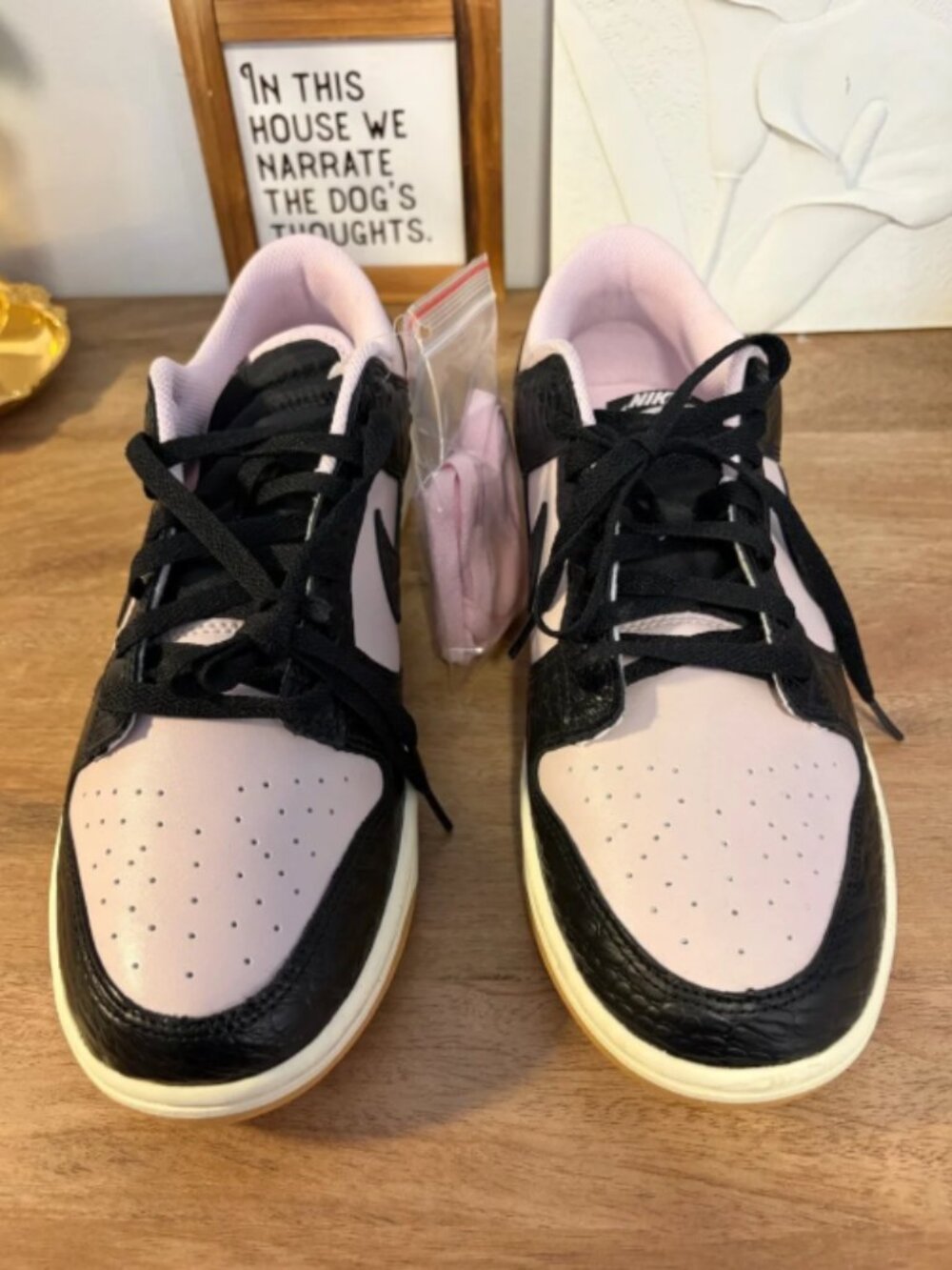 Nike Dunk Low Black Platinum Violet Croc Pink Foam Sneakers Men’s 10.5